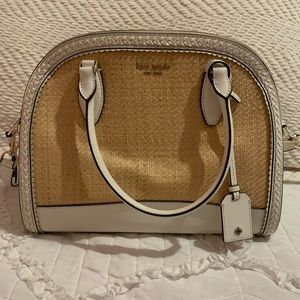Kate Spade “reiley straw medium dome satchel”